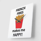 フライフランスのは私を幸せなフライにフランスのなる スクエア壁時計 (傾斜)