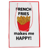 フライフランスのは私を幸せなフライにフランスのなる ミディアムペーパーバッグ (正面)