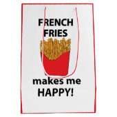 フライフランスのは私を幸せなフライにフランスのなる ミディアムペーパーバッグ (裏面)