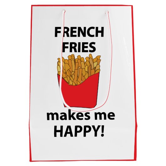 フライフランスのは私を幸せなフライにフランスのなる ミディアムペーパーバッグ (裏面)