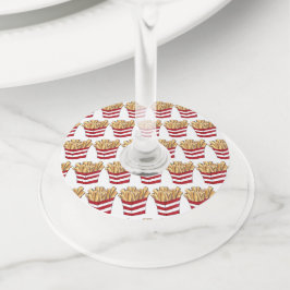 フライフランスのス小揚げチップファストフードグルメ ワイングラスタグ