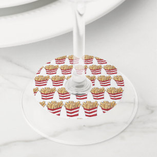 フライフランスのス小揚げチップファストフードグルメ ワイングラスタグ