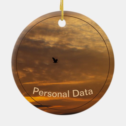 フライフリーパーソナライズされた セラミックオーナメント (裏面)