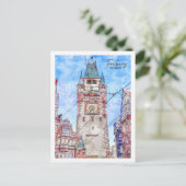 フライブルグドイツトラベルプレイスウォーターカラー ポストカード (スタンド正面)