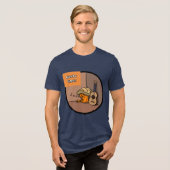 フライホーレカエル 昼寝 メンズ ネイビーブルー Tシャツ (正面全面)