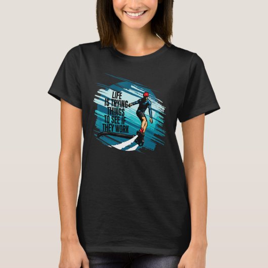 フライボードで高く飛ぶ Tシャツ (正面)