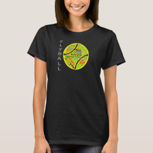 フライボールドッグフライボールスポーツワードクラウド Tシャツ