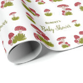 フライマッシュルームgoblincore妖精の庭ベビーシャワー ラッピングペーパー (ロールコーナー)