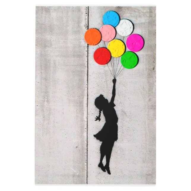 フライミー遠くにグラフィティメタルウォールアート メタルプリント (正面)