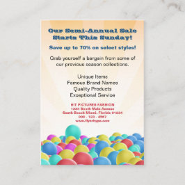 フライヤの誇大宣伝のカラフルの気球の販売の名刺 名刺