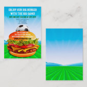 フライヤの誇大宣伝のハンバーガーのカフェのスポーツバーのサッカーの食糧 名刺 (正面/裏面)