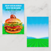 フライヤの誇大宣伝のハンバーガーのカフェのスポーツバーのフットボールの食糧 名刺 (正面/裏面)