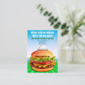 フライヤの誇大宣伝のハンバーガーのカフェのスポーツバーの野球の食糧 名刺 (スタンド正面)