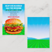 フライヤの誇大宣伝のハンバーガーのカフェのレストランの飲食店の食糧 名刺 (正面/裏面)