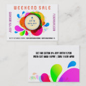 フライヤの誇大宣伝のバッジの店の販売のマーケティングのカラフルV3 名刺 (正面/裏面)