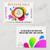 フライヤの誇大宣伝のバッジの店の販売のマーケティングのカラフルV3 名刺 (正面/裏面)