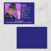 フライヤの誇大宣伝のロイヤルブルーの白熱Headshotの名刺 名刺 (正面/裏面)