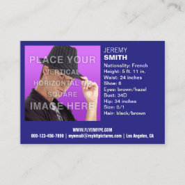 フライヤの誇大宣伝のロイヤルブルーの白熱Headshotの名刺 名刺