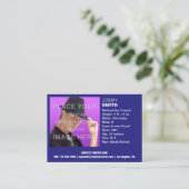 フライヤの誇大宣伝のロイヤルブルーの白熱Headshotの名刺 名刺 (スタンド正面)