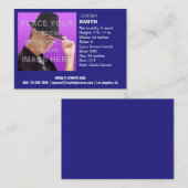 フライヤの誇大宣伝のロイヤルブルーの白熱Headshotの名刺 名刺 (正面/裏面)