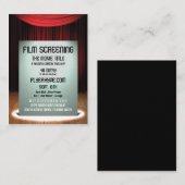 フライヤの誇大宣伝の映画館のフィルムのスクリーニングのイベントのプロモーション 名刺 (正面/裏面)