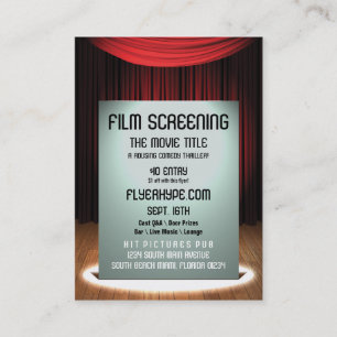 フライヤの誇大宣伝の映画館のフィルムのスクリーニングのイベントのプ 名刺