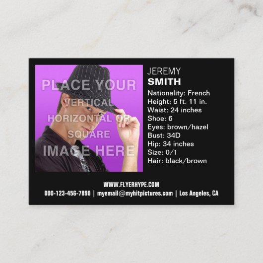 フライヤの誇大宣伝夜白熱Headshotの名刺 名刺 (正面)