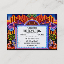 フライヤの誇大宣伝映画玄関ひさしの映画館のフィルムのスクリーニング 名刺