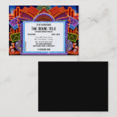 フライヤの誇大宣伝映画玄関ひさしの映画館のフィルムのスクリーニング 名刺 (正面/裏面)