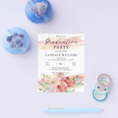 フライヤボホピーチフローラグラードパーティの招待状 チラシ (シングル)