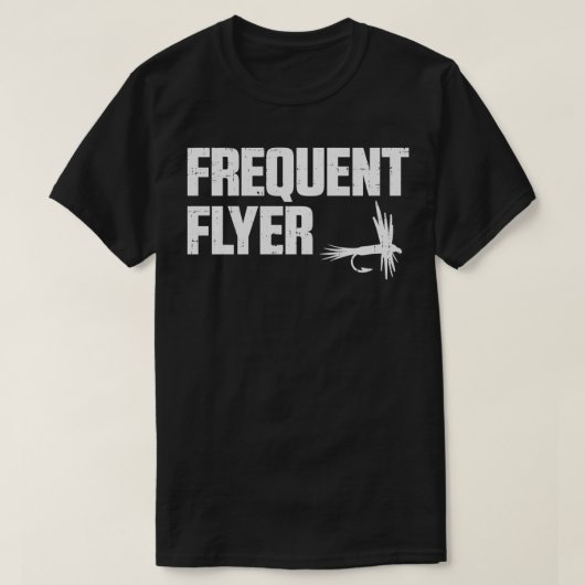 フライヤーおもしろいフライ釣り漁師 Tシャツ (デザイン正面)