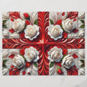 フライヤーと英語バラデザイン チラシ (裏面)