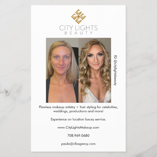 フライヤーの前後でメイクアップアーティスト チラシ (正面)