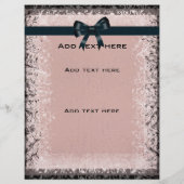 フライヤーアンティークオールド紙ピンクブラックボウズテンプレート チラシ (裏面)