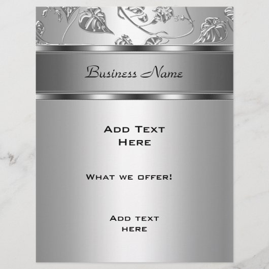 フライヤーエレガントクラシーシルバーエンボスフローラ チラシ (正面)