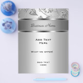 フライヤーエレガントクラシーシルバーエンボスフローラ チラシ (シングル)