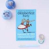 フライヤーオクトーバーフェストパーティー踊りカップル チラシ (シングル)
