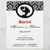 フライヤーサロンバタフライウーマンシルエット白黒 チラシ (裏面)