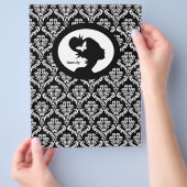 フライヤーサロンバタフライウーマンシルエット白黒 チラシ (手)