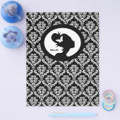 フライヤーサロンバタフライウーマンシルエット白黒 チラシ (シングル)