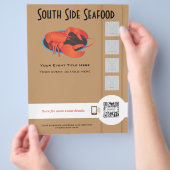 フライヤーテンプレートシーフードレストラン チラシ (手)