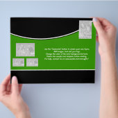 フライヤーテンプレート白黒グリーン企業のオフィス チラシ (手)