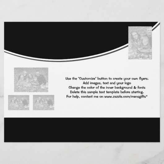 フライヤーテンプレート白黒促進マーケティング チラシ (正面)