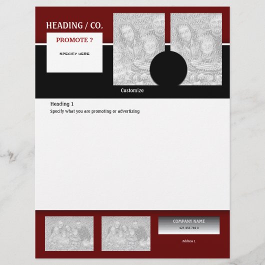 フライヤーテンプレート - ご自身で作成する8.5"x11" チラシ (正面)