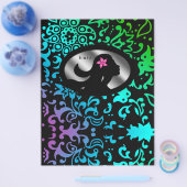 フライヤーヘアサロン女性シルエットカラフルフローラ チラシ (シングル)