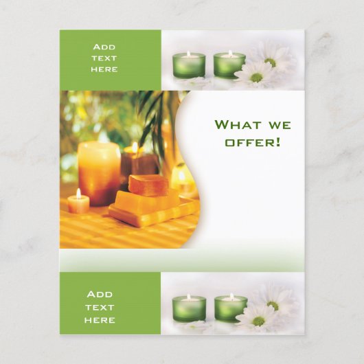 フライヤー美しいサロンスパグリーン3テンプレートスモール チラシ (正面)