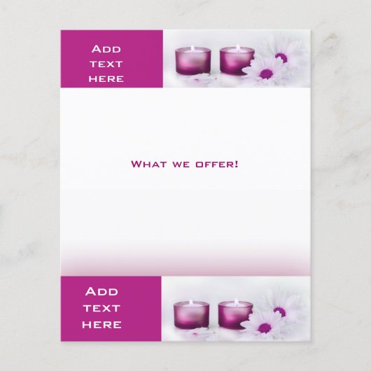 フライヤー美しいサロンスパピンクプラムテンプレート チラシ (正面)