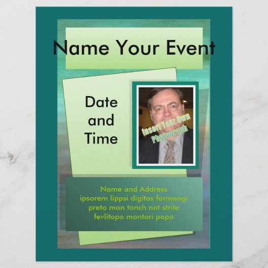 フライヤー – 緑の色合い (正面)