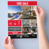 フライヤー – 販売用 – 赤モダン (手)