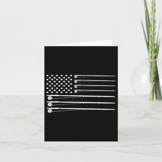 フライロッド フィッシング アメリカ国旗  カード (正面)